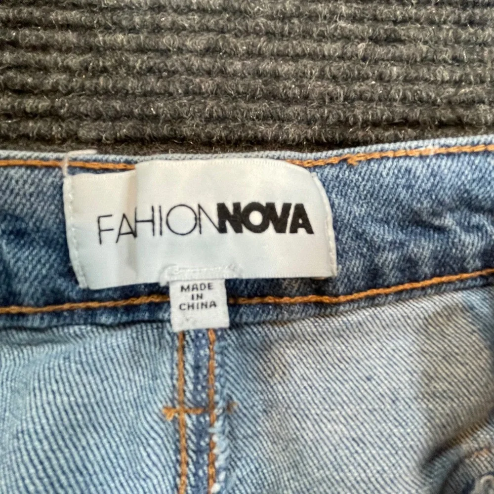 Fashion Nova Womens High Rise Straight Leg Jeans Medium Wash‎ Blue Size 11